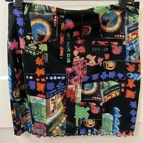 Forever 21 Black Multicolored mini skirt cute for clubbing - Picture 2 of 6